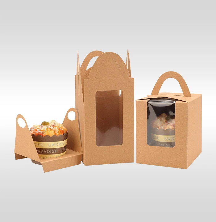 Brown Bakery Box With Handle